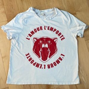 H&M White Bear T shirt size Large